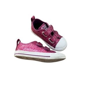 Converse All Star Pink Glitter Sneakers 8